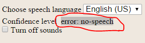 error no speech